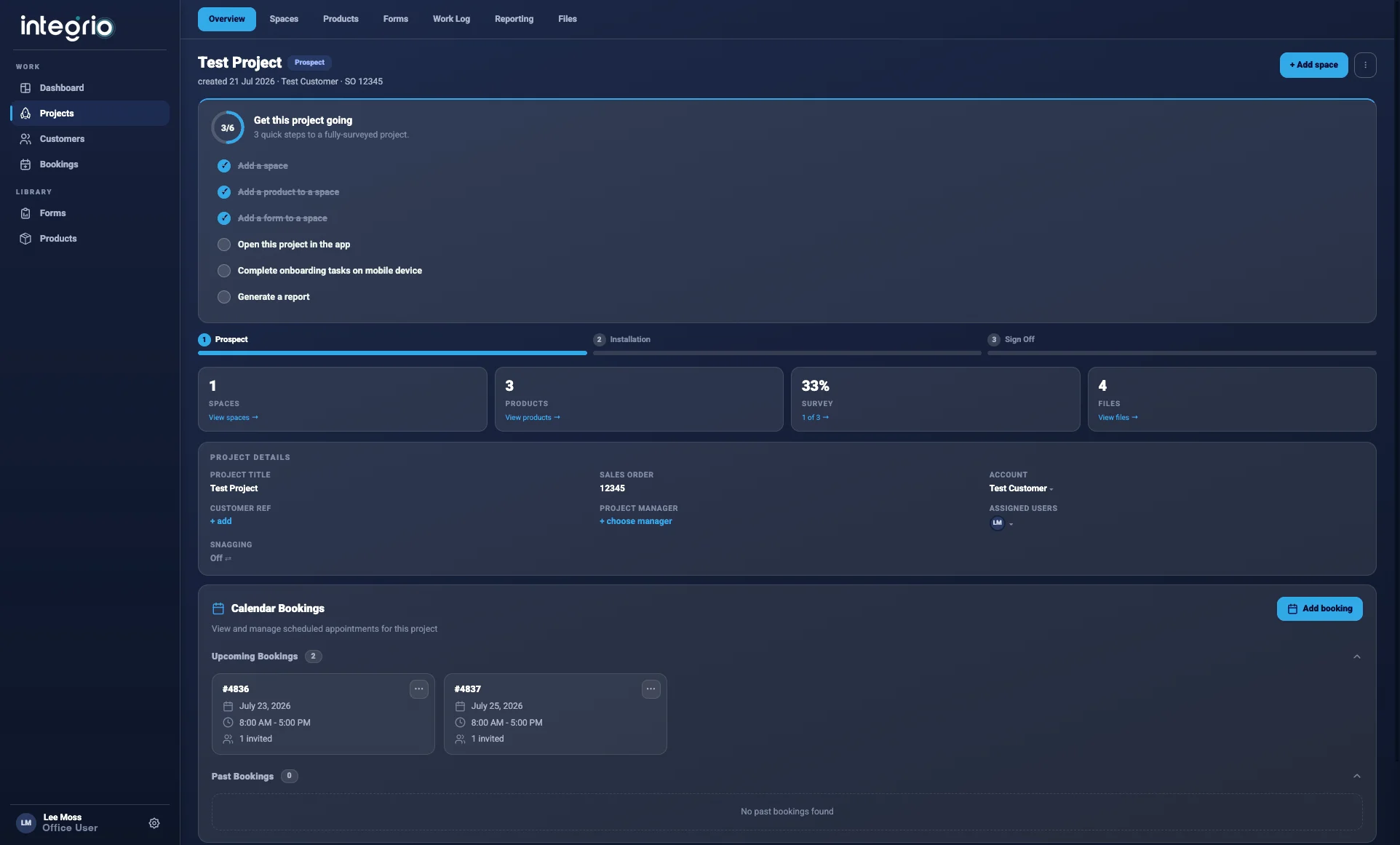 Manufacturing workspace in Integrio